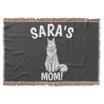 Cat Mom Shirt, Personalize, Maine Coon, Hat