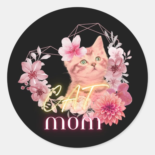 Cat Mom Spaß Zitat - lustige Rundaufkleber Runder Aufkleber (Vorderseite)