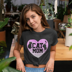 CAT MOM T-SHIRTS PARTIES SCINTILLANT FAUX