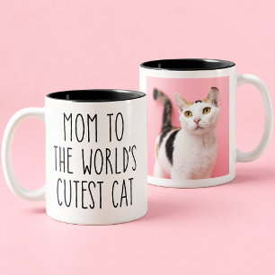 Cat Mom Weltweit süßestes Katzenfoto-Kundenspezial Zweifarbige Tasse