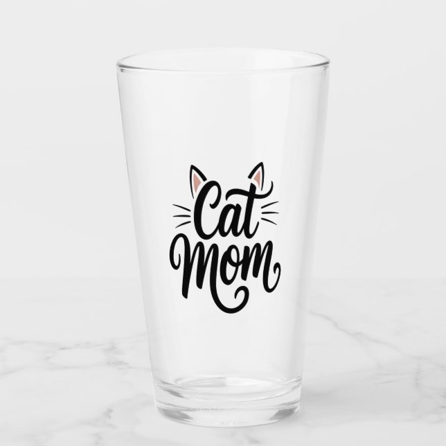 Cat Mom Whiskers and Ears Glas (Vorderseite)