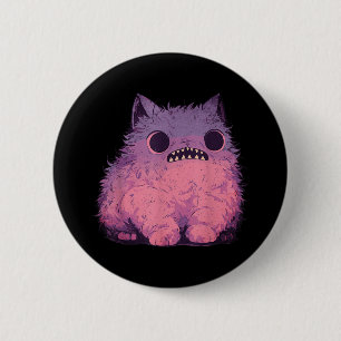 Cat Monster Graphic Kawaii Pastel Goth Anime Aesth Button