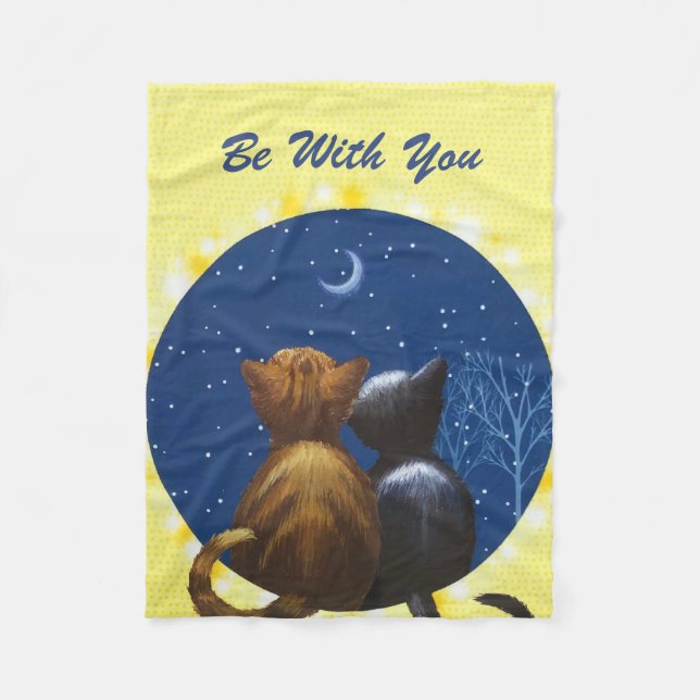 Cat Moon Liebe ist bei Ihnen Fleecedecke (Vorderseite)
