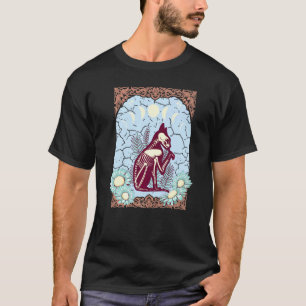 Cat Moon Phases Bohemisch Boho Nouveau Vintag T-Shirt