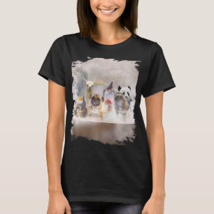 Cat Mops Hund Huhn Sloth Llama Panda Dolphin Bath T-Shirt