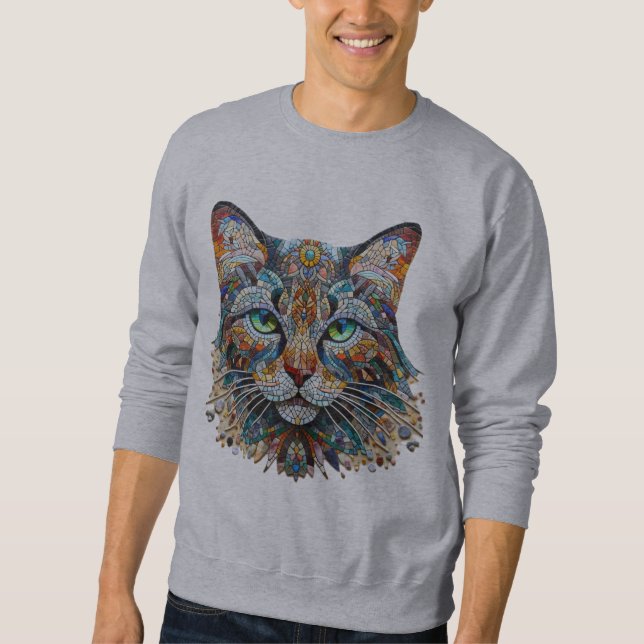Cat Mosaic Art Sweatshirt (Vorderseite)