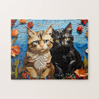 Cat Mosaic gesteinigtes Glas Designer Puzzle