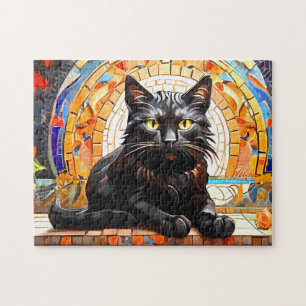 Cat Mosaic gesteinigtes Glas Designer Puzzle