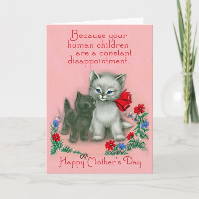 Cat Mother Day - lustige Muttertagskarte Feiertagskarte (Vorderseite)