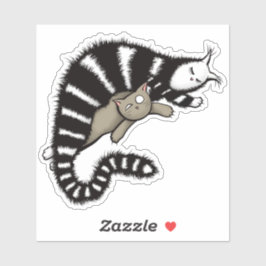 Cat Mother schützt ihre Niedliche Kitty Aufkleber