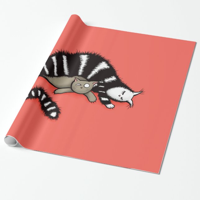 Cat Mother schützt ihre Niedliche Kitty Geschenkpapier (Ungerollt)