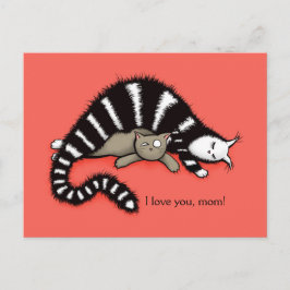 Cat Mother schützt ihre Niedliche Kitty Liebe Mama Postkarte
