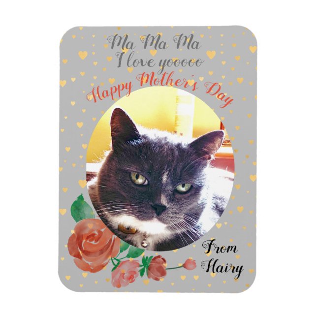 Cat Mothers Day Foto Magnet (Vertikal)