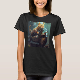 Cat Motorrad Unterwasser T-Shirt