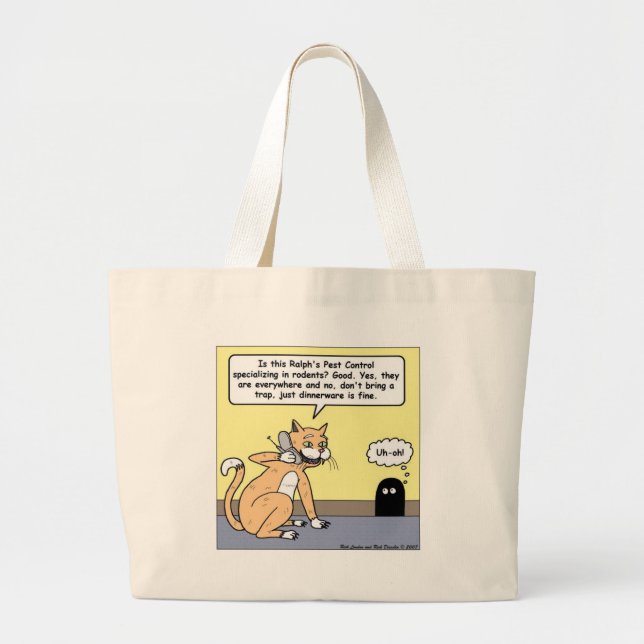 Cat & Mouse Dinnerware Funny Cartoon Geschenke & T Jumbo Stoffbeutel (Vorne)