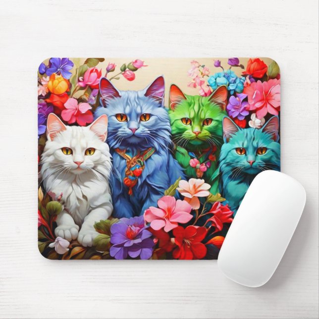 Cat Mouse Pad – Perfect Gift for Cat Lovers Mousepad (Mit Mouse)