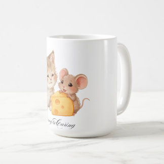 Cat & Mouse "Sharing is Kümmre" Süße Tier Friend Kaffeetasse
