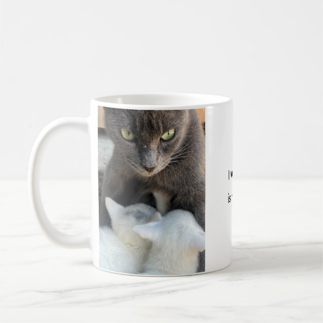 Cat Mug, Motherhood Fun, Funny Mug (Gauche)