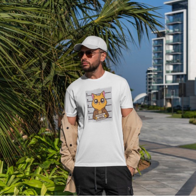 Cat Mugshot Cartoon T-Shirt (Von Creator hochgeladen)