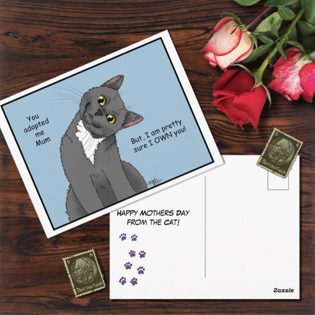 Cat Mum Adoption Postkarte (Von Creator hochgeladen)