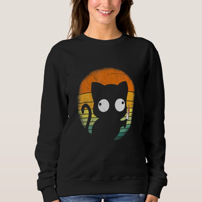 Cat Murderer Halloween Sweatshirt (Vorderseite)