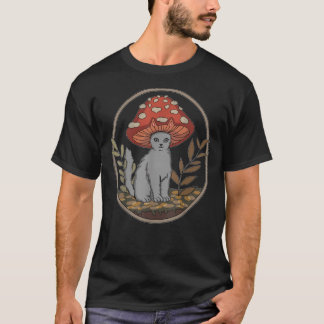 Cat Mushroom Hat T-Shirt