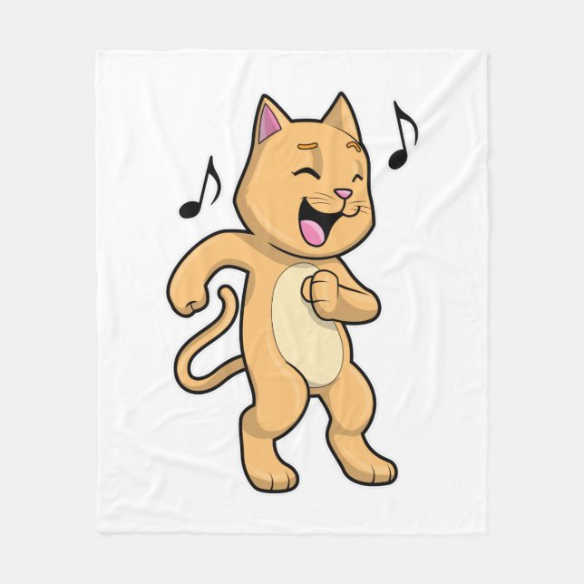 Cat Music Dance Fleecedecke (Vorderseite)