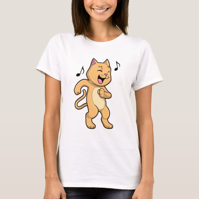 Cat Music Dance T-Shirt (Vorderseite)