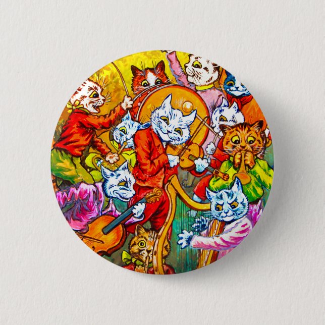 Cat Musical Band Button (Vorderseite)