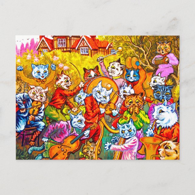 Cat Musical Band Postkarte (Vorderseite)