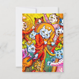 Cat Musical Band RSVP Karte