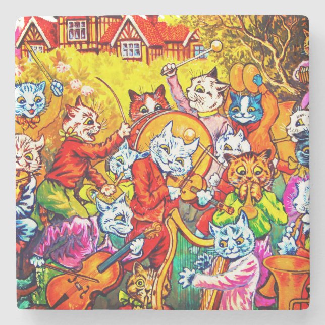 Cat Musical Band Steinuntersetzer (Vorderseite)