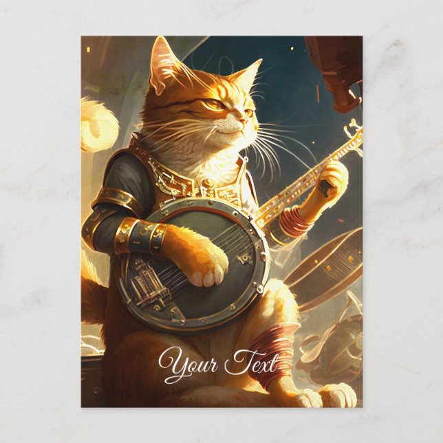 Cat Musician. Postkarte (Vorderseite)