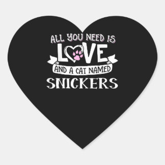 Cat Name Snickers Lovers | Alles was Sie brauchen Herz-Aufkleber