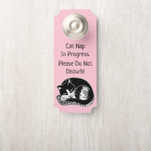 Cat Nap Ne Disturbe Pas Affichette de porte Standa