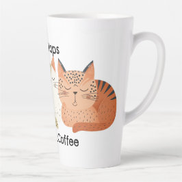 Cat Nickerchen aber First Coffee Folk Art Latte Ta Milchtasse