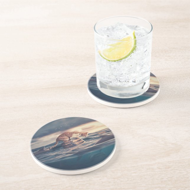 Cat Nickerchen Dream oder Nightmare Getränkeuntersetzer (Seite)