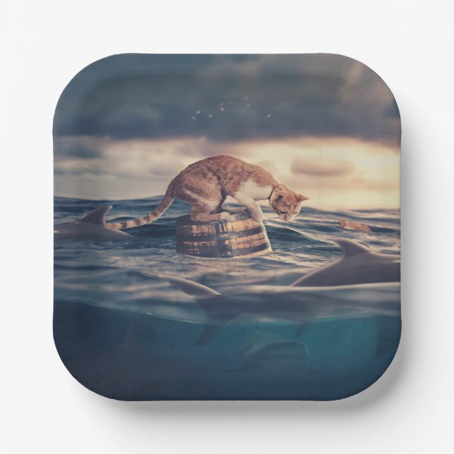 Cat Nickerchen Dream oder Nightmare Pappteller (Vorderseite)