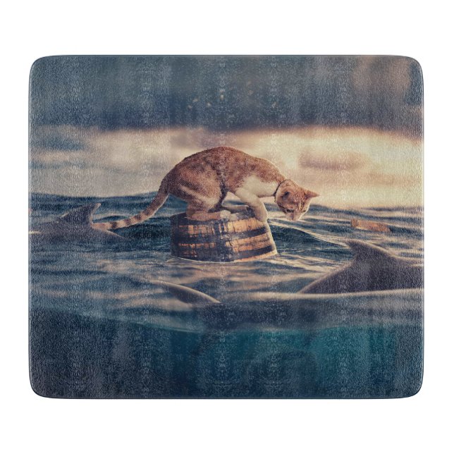 Cat Nickerchen Dream oder Nightmare Schneidebrett (Vorderseite)