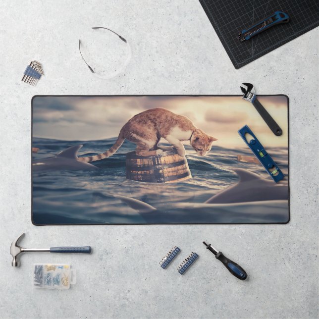 Cat Nickerchen Dream oder Nightmare Schreibtischunterlage (Arbeitsplatz)