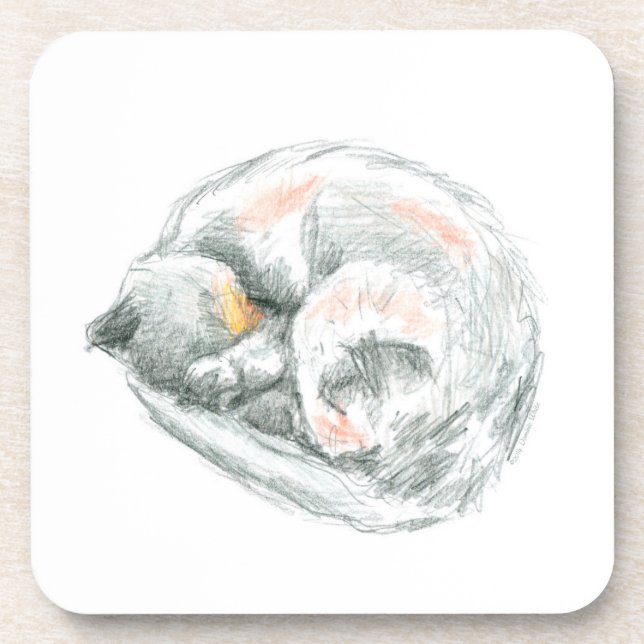 Cat Nickerchen Getränkeuntersetzer (Vorderseite)