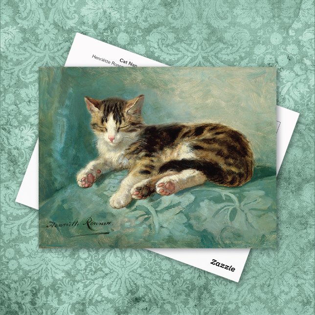 Cat Nickerchen Henriëtte Ronner-Knip Postkarte (Von Creator hochgeladen)