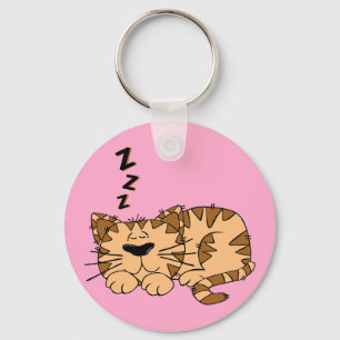 Cat Nickerchen Kitty Button Schlüsselanhänger