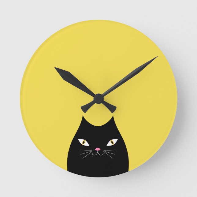 Cat Nickerchen Time Runde Wanduhr (Vorderseite)
