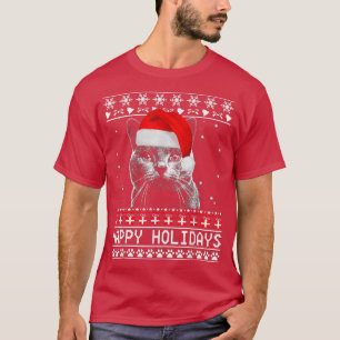 Cat Niedlich Happy Holidays Weihnachtskatze Lover T-Shirt