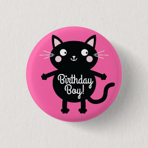 Cat Niedlich Kitty Kid's Geburtstagsparty Thema Button