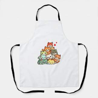 Cat Niedlich Pile Cats Anime Kawaii Neko Cat Lover Schürze