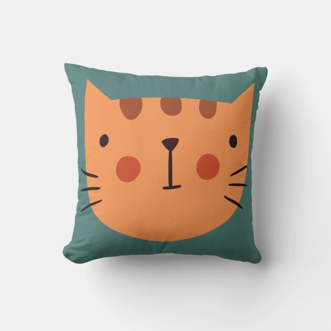 Cat Niedlich Pinky Kinderzimmer Baby Room Kissen (Vorderseite)