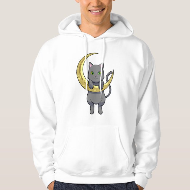 Cat Night Moon Hoodie (Vorderseite)