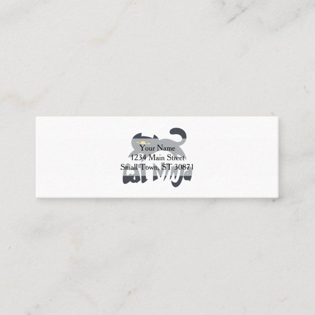 Cat ninja - Farbe auswählen Mini Visitenkarte (Vorderseite)